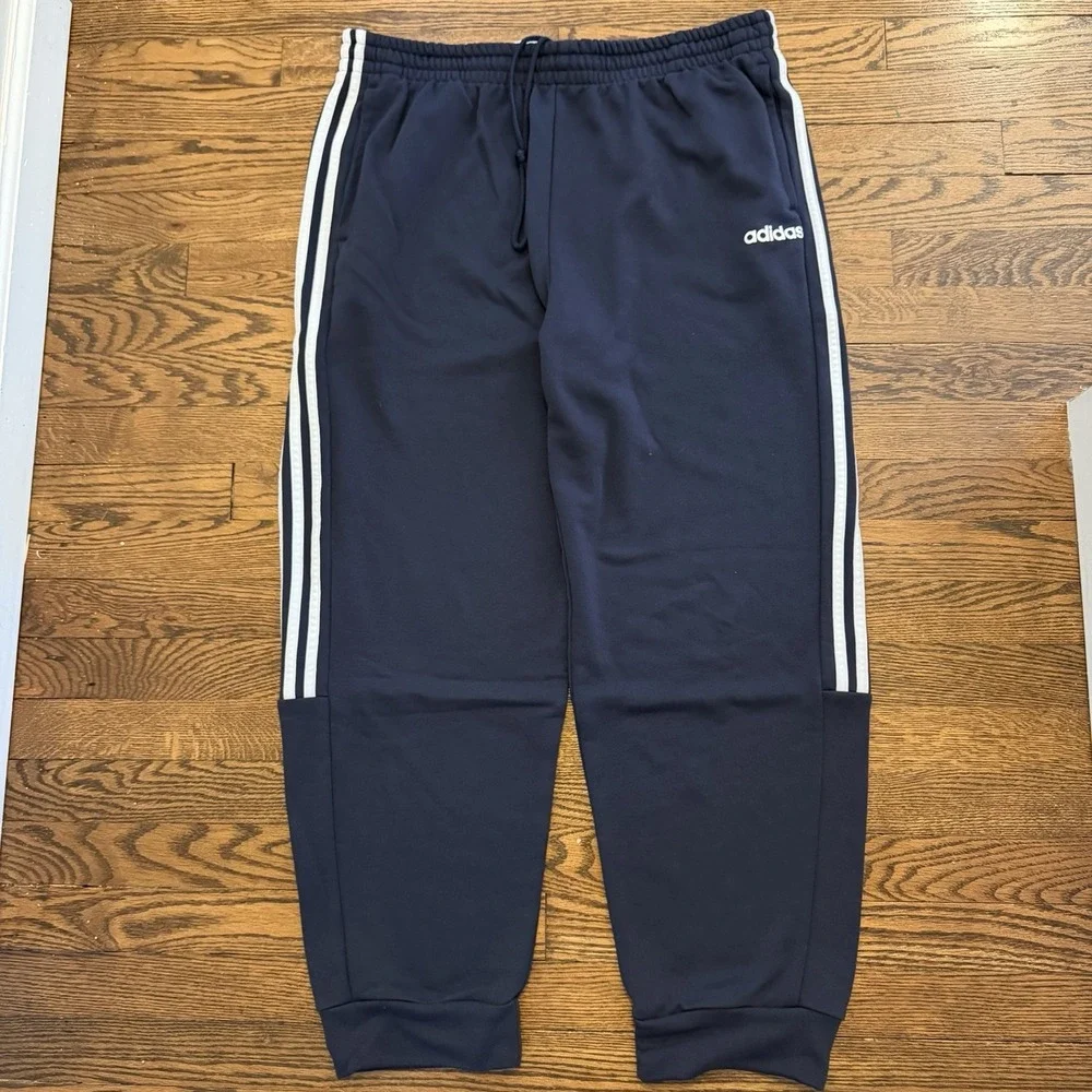 Adidas Sweat Pants Taper ClimaLite Cotton Blend Jogger W/Pockets Mens 2XL Navy